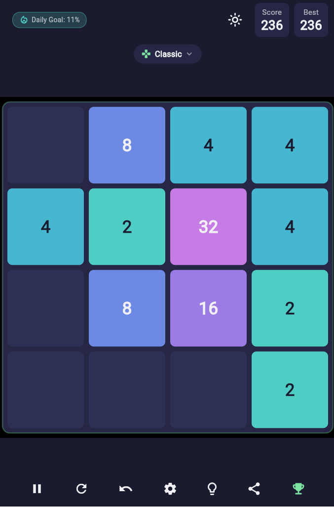 Game board with tiles